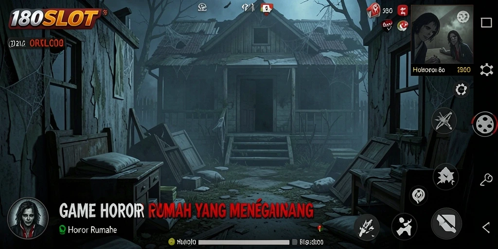 Screenshot menampilkan suasana mencekam dari game Horor Rumah 180SLOT.