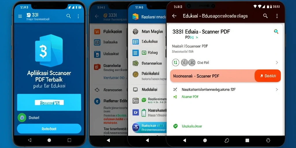 Antarmuka aplikasi 333I saat melakukan pemindaian dokumen PDF.