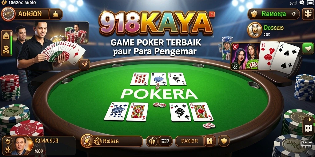 Tampilan antarmuka permainan Poker di 918KAYA yang menarik dan interaktif.