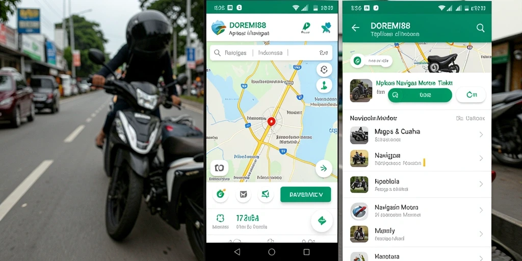 Antarmuka DOREMI88 menampilkan peta dan navigasi motor yang jelas.