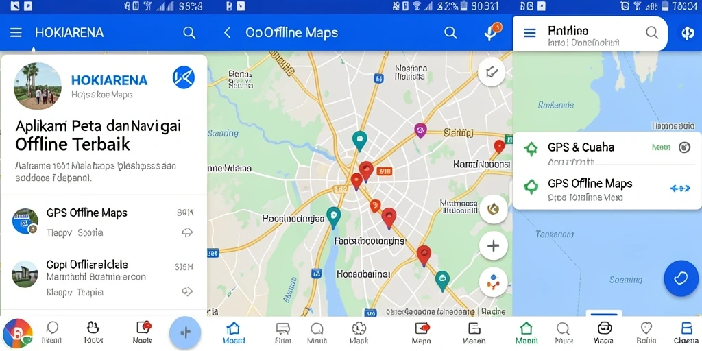 Tampilan antarmuka HOKIARENA dengan peta offline yang jelas.