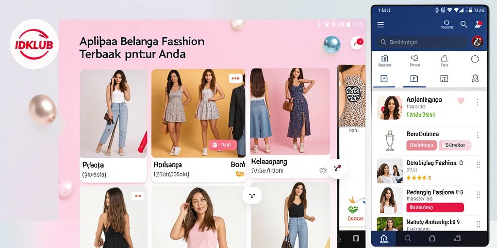 Antarmuka pengguna IDKLUB yang modern dan praktis untuk belanja fashion.