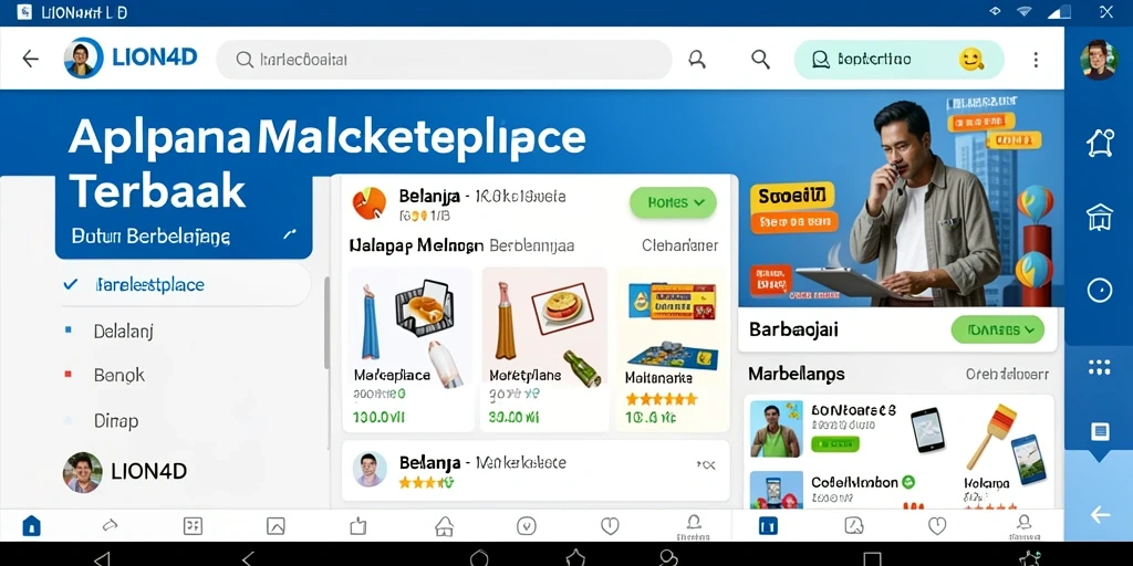 Tampilan antarmuka utama aplikasi LION4D yang user-friendly untuk berbelanja.
