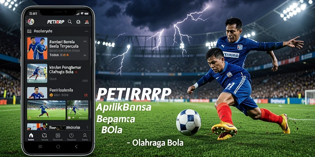 Tampilan antarmuka PETIRRP dengan berita olahraga bola yang informatif.
