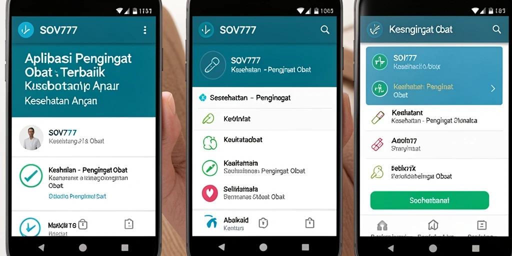 Antarmuka SOV777 menampilkan pengingat obat dengan jelas dan menarik.