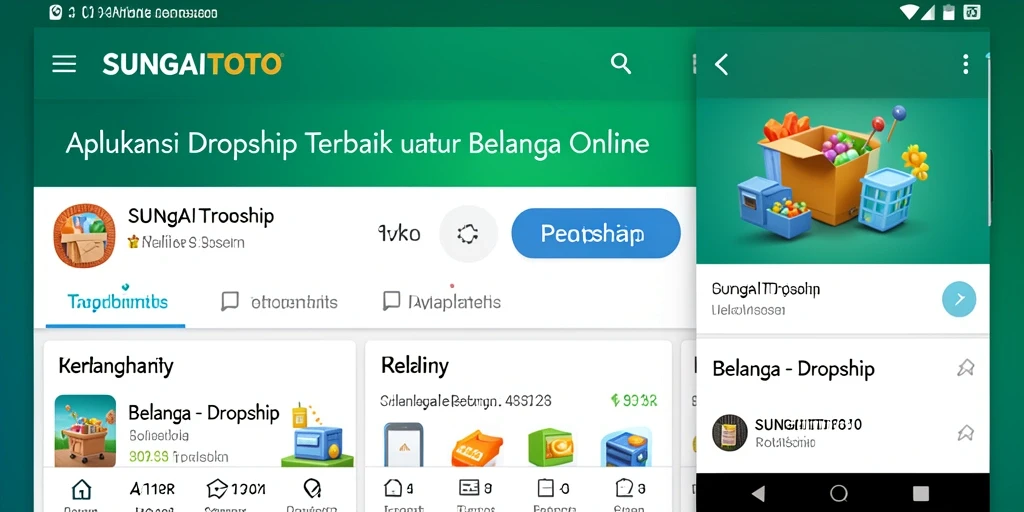 Tampilan antarmuka aplikasi SUNGAITOTO untuk fungsi Dropship yang intuitif.