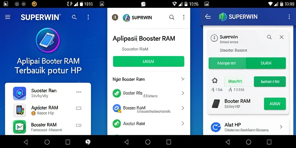Tampilan antarmuka SUPERWIN yang sederhana dan efisien untuk pembersihan RAM.